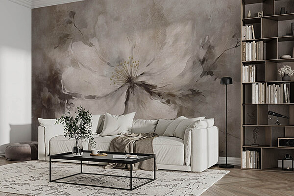 Pintura de uma flor branca Papel de parede Pintura de uma flor branca