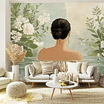 Papel de parede Mulher na água com flores