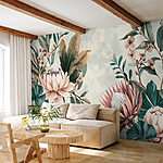 Papel de parede Flores encantadoras em tons suaves