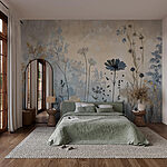 Papel de parede Pintura de flores numa parede