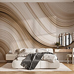 Papel de parede Ondas suaves em tons neutros