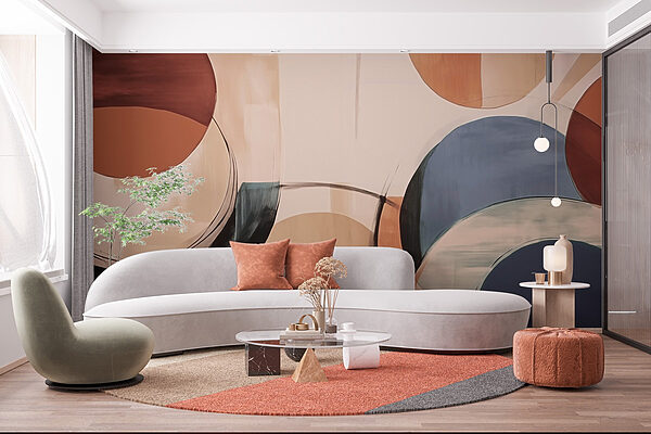Pintura de círculos e linhas Papel de parede Pintura de círculos e linhas
