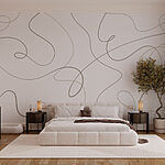 Papel de parede Fundo branco com linhas pretas
