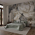 Papel de parede Flores suaves em tons suaves