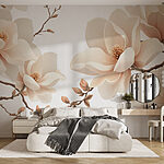 Papel de parede Flores delicadas em tons suaves