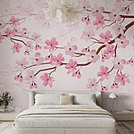 Papel de parede Flores cor-de-rosa num ramo