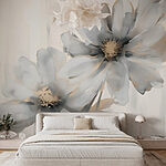 Papel de parede Flores delicadas em tons suaves