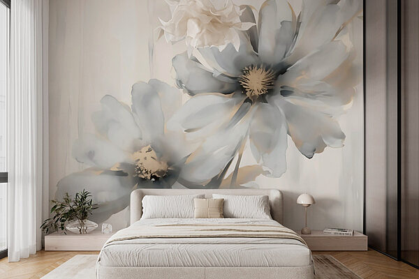 Papel de parede Flores delicadas em tons suaves (REF: w03073) Papel de parede Papel de parede Flores delicadas em tons suaves (REF: w03073)