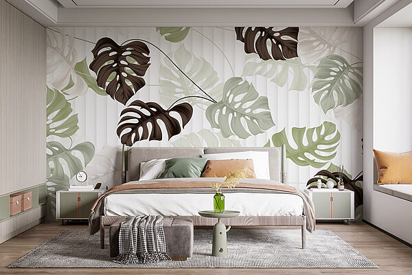 Padrão de folhas sobre um fundo branco Papel de parede Padrão de folhas sobre um fundo branco