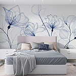 Papel de parede Flores e folhas transparentes