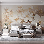 Papel de parede Pintura de flores brancas