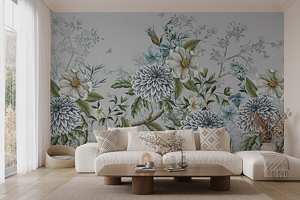 Design floral elegante com tons suaves Papel de parede Design floral elegante com tons suaves