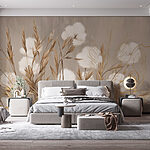 Papel de parede Flores delicadas em tons suaves.