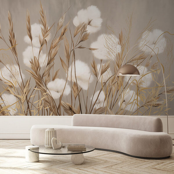 Papel de parede Flores delicadas em tons suaves