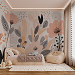 Papel de parede Padrões florais em tons pastel suaves