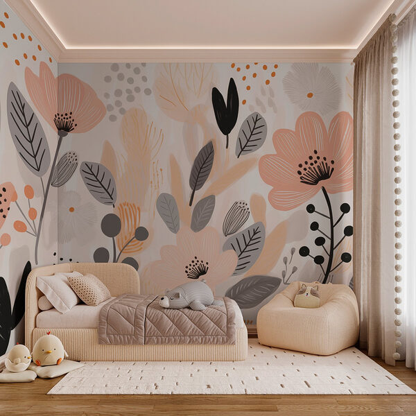 Padrões florais em tons pastel suaves Papel de parede Padrões florais em tons pastel suaves