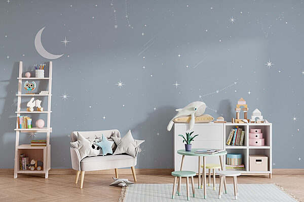 Lua e estrelas no céu Papel de parede Lua e estrelas no céu