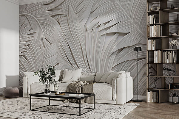 Papel de parede Papel branco recortado de folhas