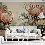Papel de parede Pintura de flores e plantas