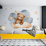 Papel de parede Urso de peluche numa nuvem