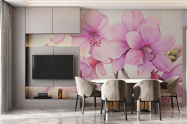 Papel de parede Flores delicadas em tons suaves