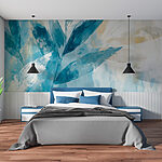 Papel de parede Folhas suaves em tons tranquilos