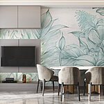 Papel de parede Folhas delicadas em tons suaves