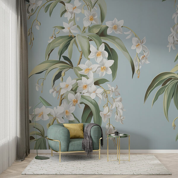 Papel de parede com flores brancas Papel de parede Papel de parede com flores brancas