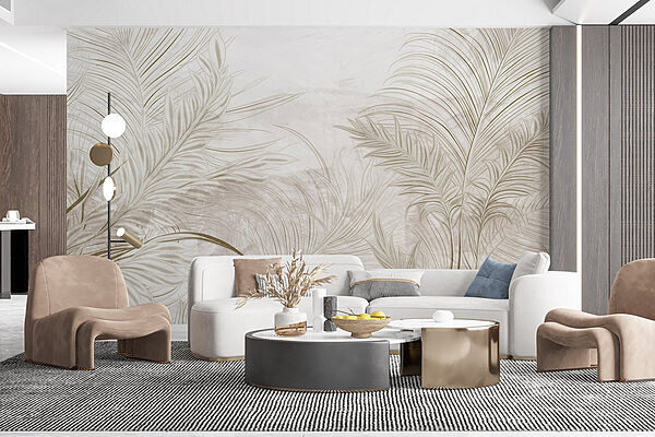Fundo branco com folhas Papel de parede Fundo branco com folhas