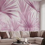 Papel de parede Folhas delicadas em tons suaves