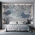 Papel de parede Padrão floral com folhas e flores
