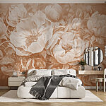 Papel de parede Flores delicadas em tons suaves
