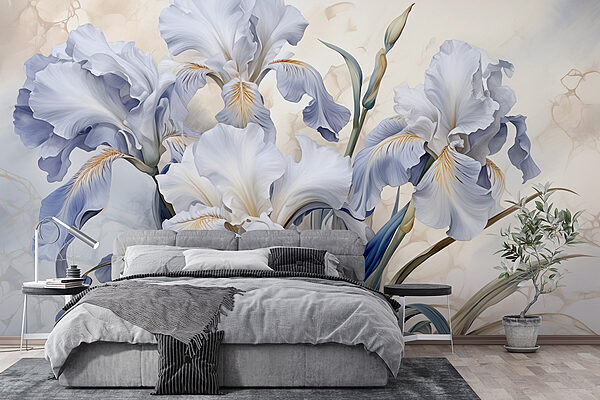 Flores elegantes em tons suaves Papel de parede Flores elegantes em tons suaves