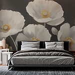 Papel de parede Pintura de flores brancas