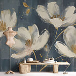 Papel de parede Pintura de flores brancas