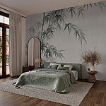 Papel de parede Bambu com folhas