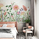 Papel de parede Pintura de flores e plantas