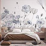 Papel de parede Pintura de flores sobre um fundo branco