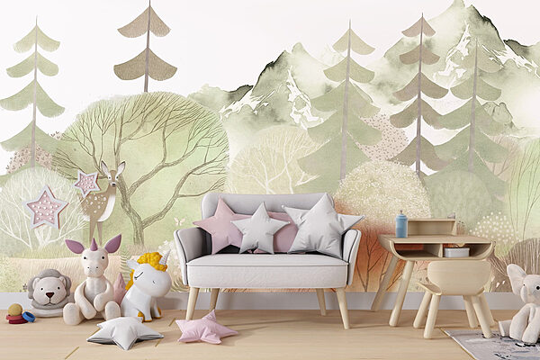 Papel de parede Veado numa floresta (REF: w03257) Papel de parede Papel de parede Veado numa floresta (REF: w03257)