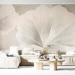 Papel de parede Folhas suaves em delicada harmonia.