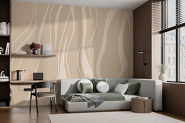 Linhas brancas numa superfície bronzeada Papel de parede Linhas brancas numa superfície bronzeada