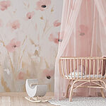 Papel de parede Pintura de flores cor-de-rosa