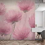 Papel de parede Pintura de flores cor-de-rosa