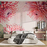 Papel de parede Flores vibrantes em tons pastel suaves