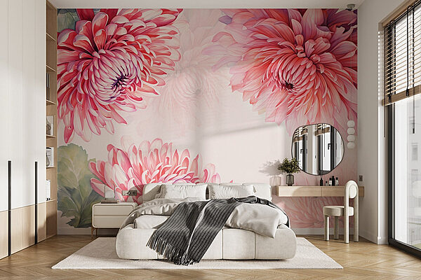 Flores vibrantes em tons pastel suaves Papel de parede Flores vibrantes em tons pastel suaves