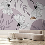 Papel de parede Design floral elegante com tons suaves