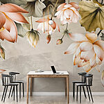 Papel de parede Flores delicadas em tons suaves