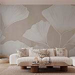 Papel de parede Folhas delicadas em tons suaves.