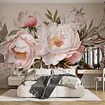 Papel de parede Flores delicadas em tons suaves