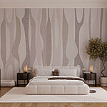 Papel de parede Linhas suaves e fluidas em tons neutros